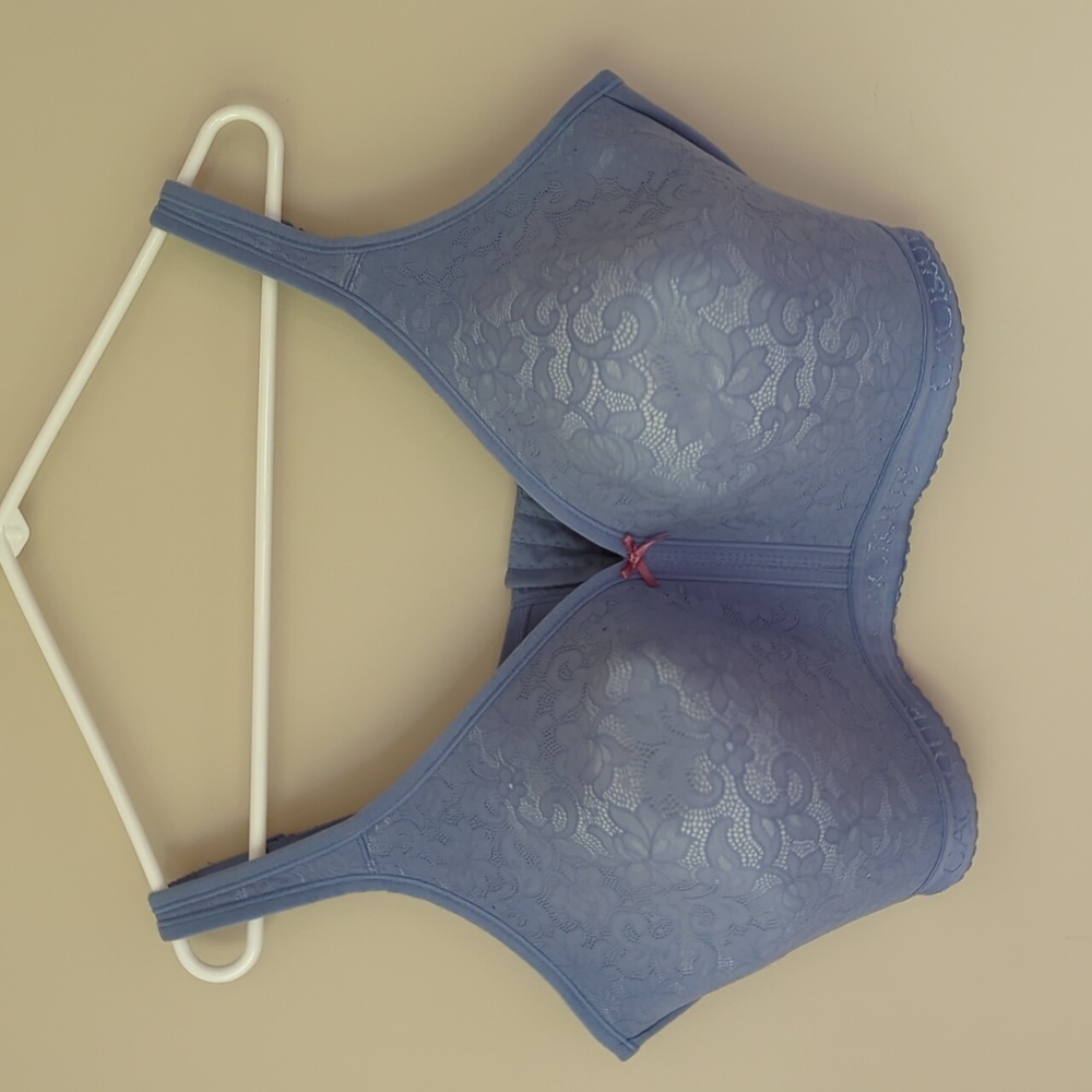 Cacique Floral 42H Lightly Lined No-Wire Bra Blue